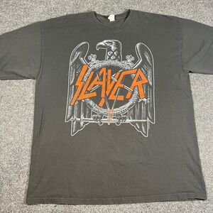 Slayer Band T-Shirt Mens XXL Black Orange Eagle Logo Graphic Tee M&O Gold 4800